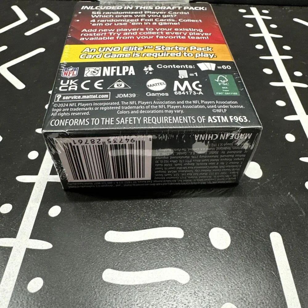 NIB NFL UNO 2024 Core Edition Uno Elite NFL Draft Pack 56 Cards PLUS 4 Foils!